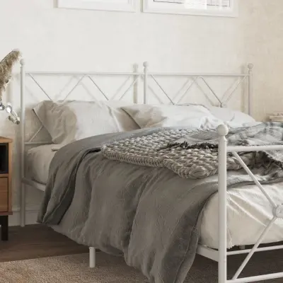 The Living Store Kovinsko vzglavje belo 160 cm - Vzglavje