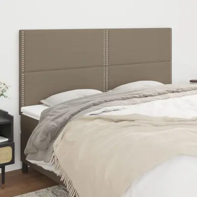 The Living Store Posteljno vzglavje 4 kosi taupe 80x5x78/88 cm blago - Vzglavje