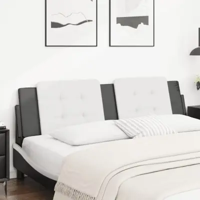 The Living Store Vzglavna stranica bela in črna 180 cm umetno usnje - Vzglavna Stranica