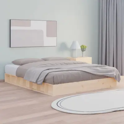 The Living Store Posteljni okvir 120x200 cm trden les - Posteljni Okvir