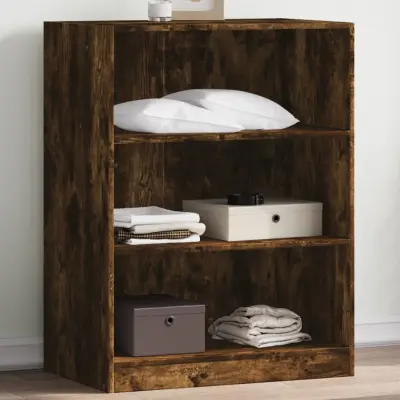 The Living Store Garderobna omara dimljeni hrast 77x48x102 cm inženirski les - Garderobna Omara
