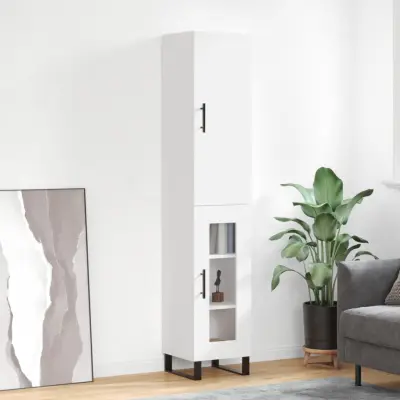 The Living Store Visoka omara bela 34,5x34x180 cm inženirski les - Visoka Omara