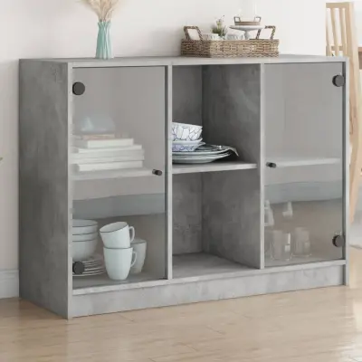 The Living Store Komoda betonsko siva 102x37x75,5 cm inženirski les - Komoda