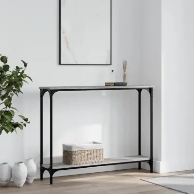 The Living Store Konzolna mizica siva sonoma 100x22,5x75 cm inženirski les - Konzolna Mizica