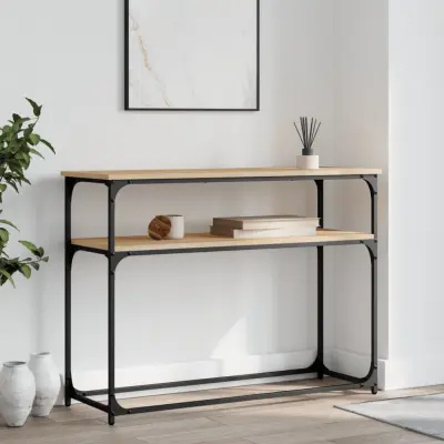 The Living Store Konzolna mizica sonoma hrast 100x35,5x75 cm inženirski les - Konzolna Mizica