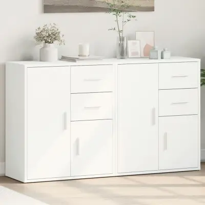 The Living Store Komoda 2 kosa bela 60x31x70 cm inženirski les - Komoda