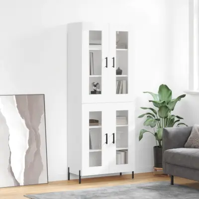The Living Store Visoka omara bela 69,5x34x180 cm inženirski les - Visoka Omara