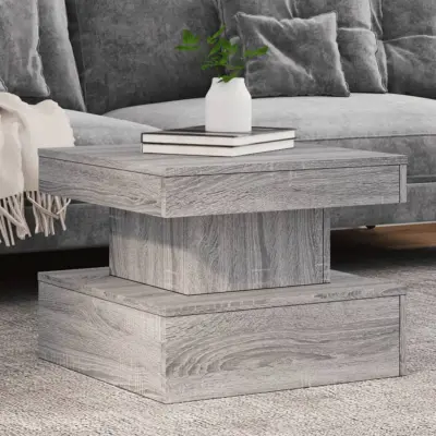 The Living Store Klubska mizica z LED lučkami siva sonoma 50x50x40 cm - Klubska Mizica