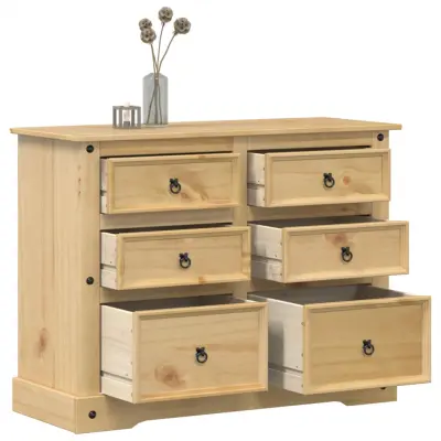 The Living Store Predalnik Corona 120x48x91 cm trdna borovina - Predalnik