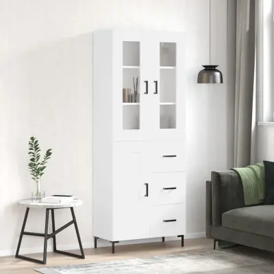 The Living Store Visoka omara bela 69,5x34x180 cm inženirski les - Visoka Omarica