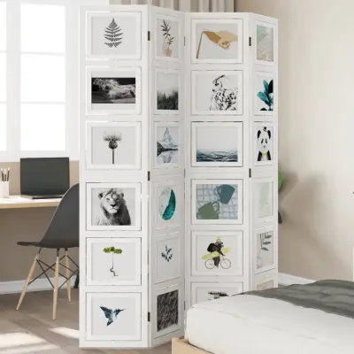 The Living Store Paravan 4-delni bel trden les pavlovnije - Pregrada Za Prostor
