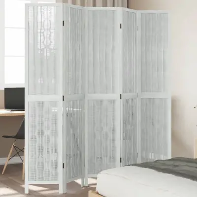 The Living Store Paravan 5-delni bel trden les pavlovnije - Pregrada Za Prostor