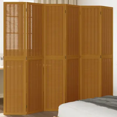 The Living Store Paravan 6-delni rjav trden les pavlovnije - Pregrada Za Prostor