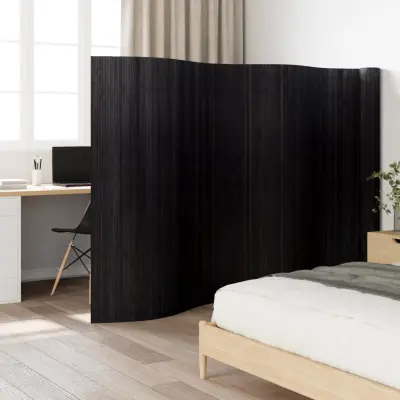 The Living Store Paravan črn 165x800 cm bambus - Paravan