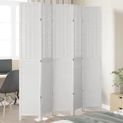 The Living Store Paravan 5-delni bel trden les pavlovnije - Pregrada Za Prostor