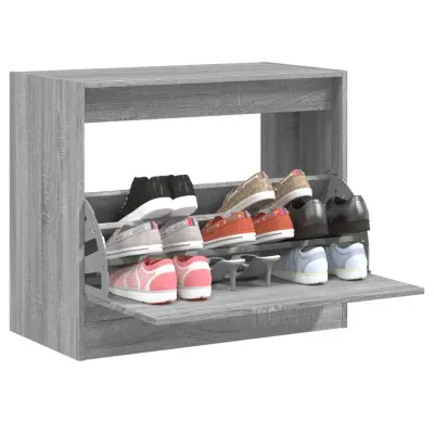 The Living Store Omarica za čevlje siva sonoma 80x42x69 cm inženirski les - Omarica Za Čevlje