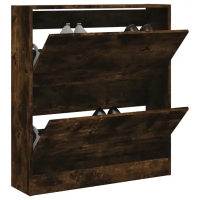 The Living Store Omarica za čevlje dimljeni hrast 80x21x87,5 cm inženirski les - Omarica Za Čevlje