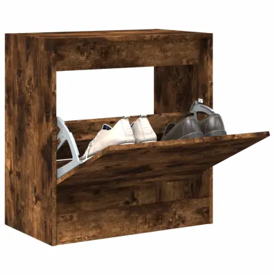 The Living Store Omarica za čevlje dimljeni hrast 60x34x63,5 cm inženirski les - Omarica Za Čevlje