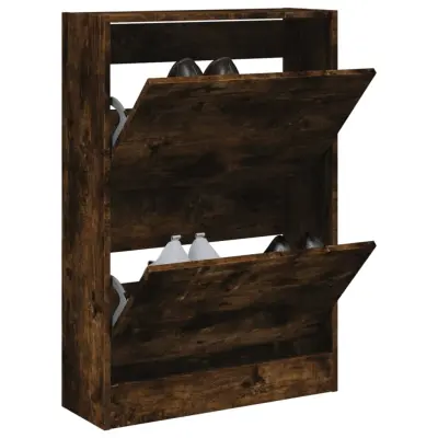 The Living Store Omarica za čevlje dimljeni hrast 60x21x87,5 cm inženirski les - Omarica Za Čevlje
