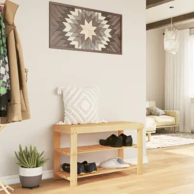 The Living Store Regal za čevlje 3-nadstropen 70x27,5x45 cm bambus - Regal Za Čevlje