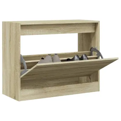 The Living Store Omarica za čevlje sonoma hrast 80x34x63 cm inženirski les - Omarica Za Čevlje
