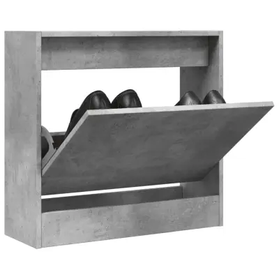 The Living Store Omarica za čevlje betonsko siva 60x21x57 cm inženirski les - Omarica Za Čevlje