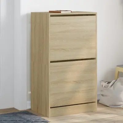 The Living Store Omarica za čevlje z 2 predaloma sonoma hrast 60x42x108 cm - Omara Za Čevlje