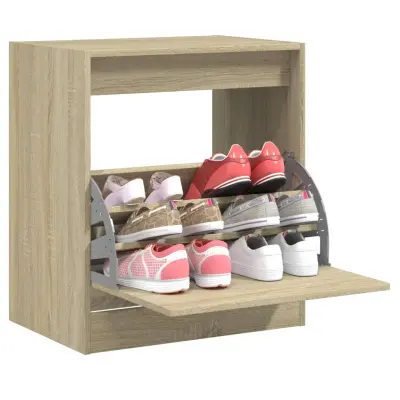 The Living Store Omarica za čevlje sonoma hrast 60x42x69 cm inženirski les - Omarica Za Čevlje