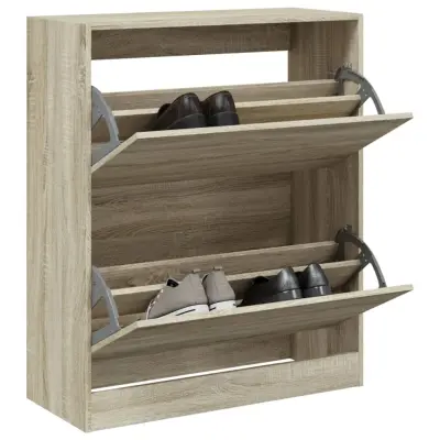 The Living Store Omarica za čevlje sonoma hrast 80x34x96,5 cm inženirski les - Omarica Za Čevlje