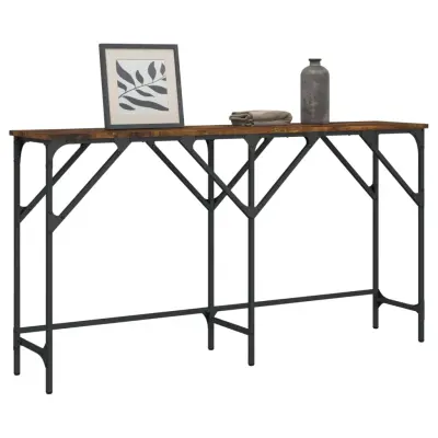 The Living Store Konzolna mizica dimljen hrast 140x29x75 cm inženirski les - Konzolna Mizica