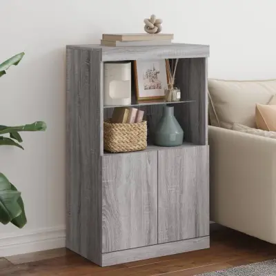 The Living Store Komoda z LED lučkami siva sonoma 60,5x37x100 cm - Komoda