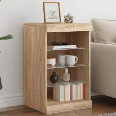 The Living Store Komoda z LED lučkami sonoma hrast 41x37x67 cm - Komoda