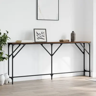 The Living Store Konzolna mizica rjav hrast 180x23x75 cm inženirski les - Konzolna Mizica