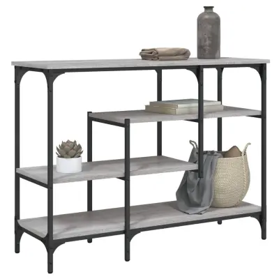 The Living Store Konzolna mizica s policami siva sonoma 100x35x75 cm - Konzolna Mizica