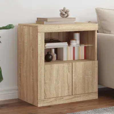 The Living Store Komoda z LED lučkami sonoma hrast 60,5x37x67 cm - Komoda
