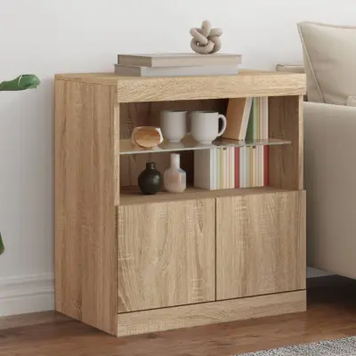 The Living Store Komoda z LED lučkami sonoma hrast 60x37x67 cm - Komoda