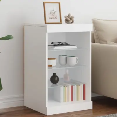 The Living Store Komoda z LED diodami bela 41x37x67 cm - Komoda