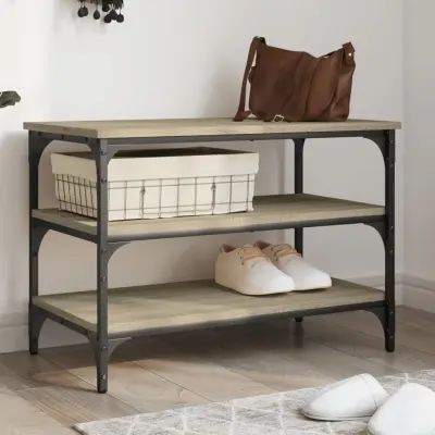 The Living Store Klop za čevlje sonoma hrast 70x38,5x49 cm inženirski les - Klop Za Čevlje