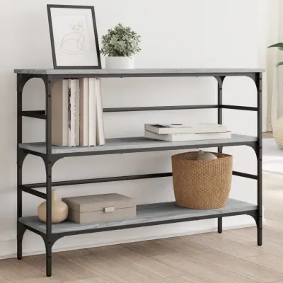 The Living Store Klubska mizica siva sonoma 100x32x75 cm inženirski les - Konzolna Mizica