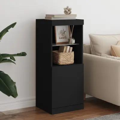 The Living Store Komoda z LED lučkami črna 41x37x100 cm - Komoda