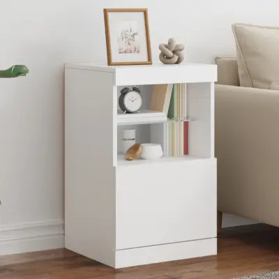 The Living Store Komoda z LED diodami bela 41x37x67 cm - Komoda