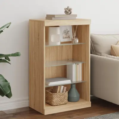 The Living Store Komoda z LED lučkami sonoma hrast 60,5x37x100 cm - Komoda