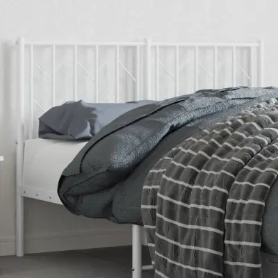 The Living Store Kovinsko vzglavje belo 120 cm - Vzglavje