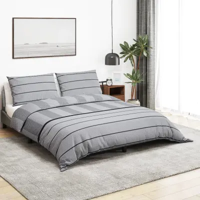 The Living Store Posteljnina siva 260x220 cm bombaž - Komplet Prevlek Za Odejo