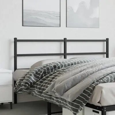The Living Store Kovinsko posteljno vzglavje črno 160 cm - Vzglavje
