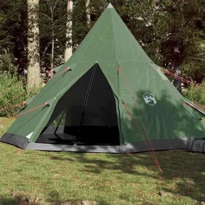 The Living Store Šotor za kampiranje tipi za 4 osebe zelen vodoodporen - Šotor Za Kampiranje