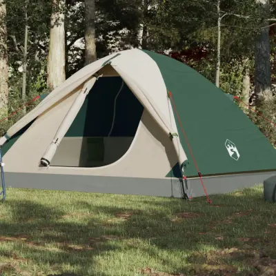 The Living Store Šotor za kampiranje za 6 oseb zelen vodoodporen - Šotor Za Kampiranje