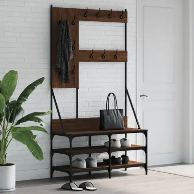 The Living Store Regal za oblačila s prostorom za čevlje rjav hrast 100x40x184cm - Regal Za Oblačila