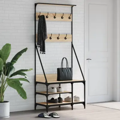 The Living Store Regal za oblačila s prostorom za čevlje son. hrast 80x40x184 cm - Regal Za Oblačila
