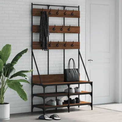 The Living Store Regal za oblačila s prostorom za čevlje rjav hrast 100x40x184cm - Regal Za Oblačila